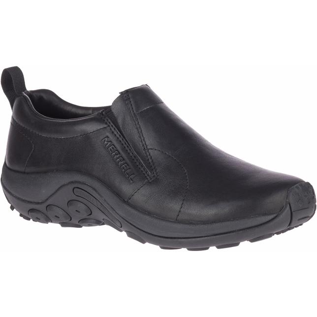 JUNG LEATH-Popular Black leather slip on shoe