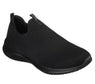 12837-Casual fully black pull on knit sneaker, great work shoe