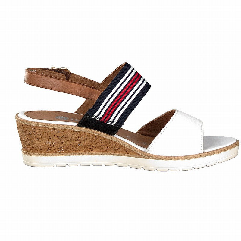 R6253/80-wedge slingback sandal with stripped top